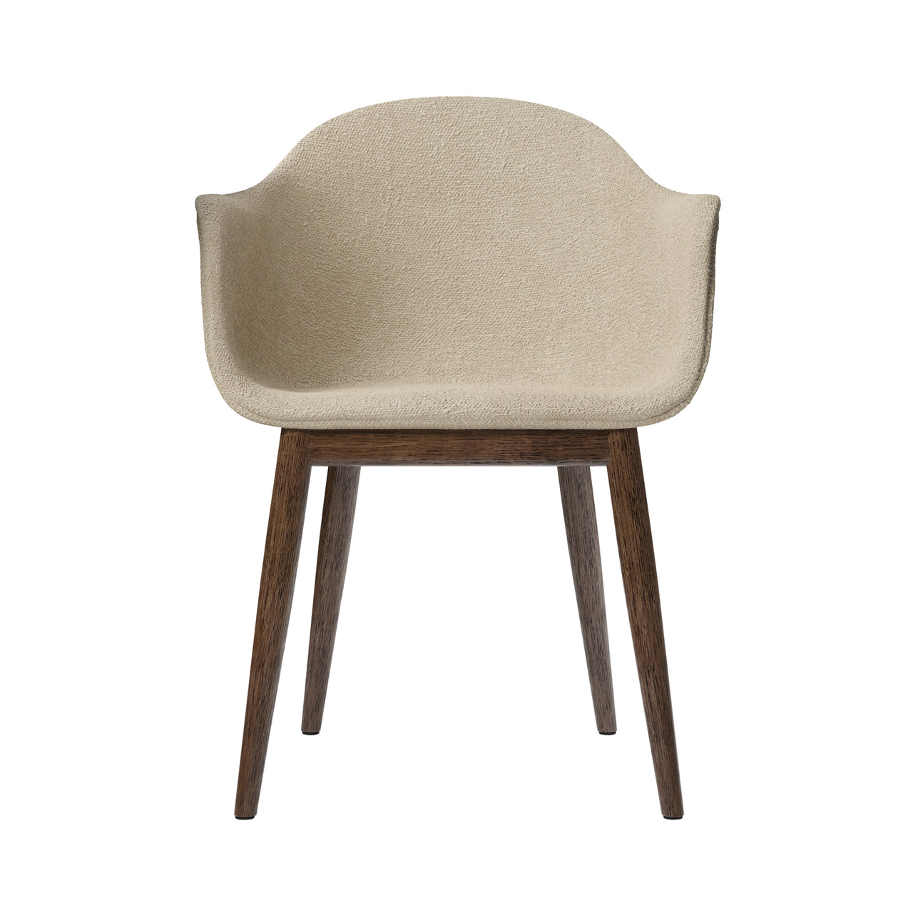 Harbour Dining Chair: Wood Base Upholstered + Dark Stained Oak
