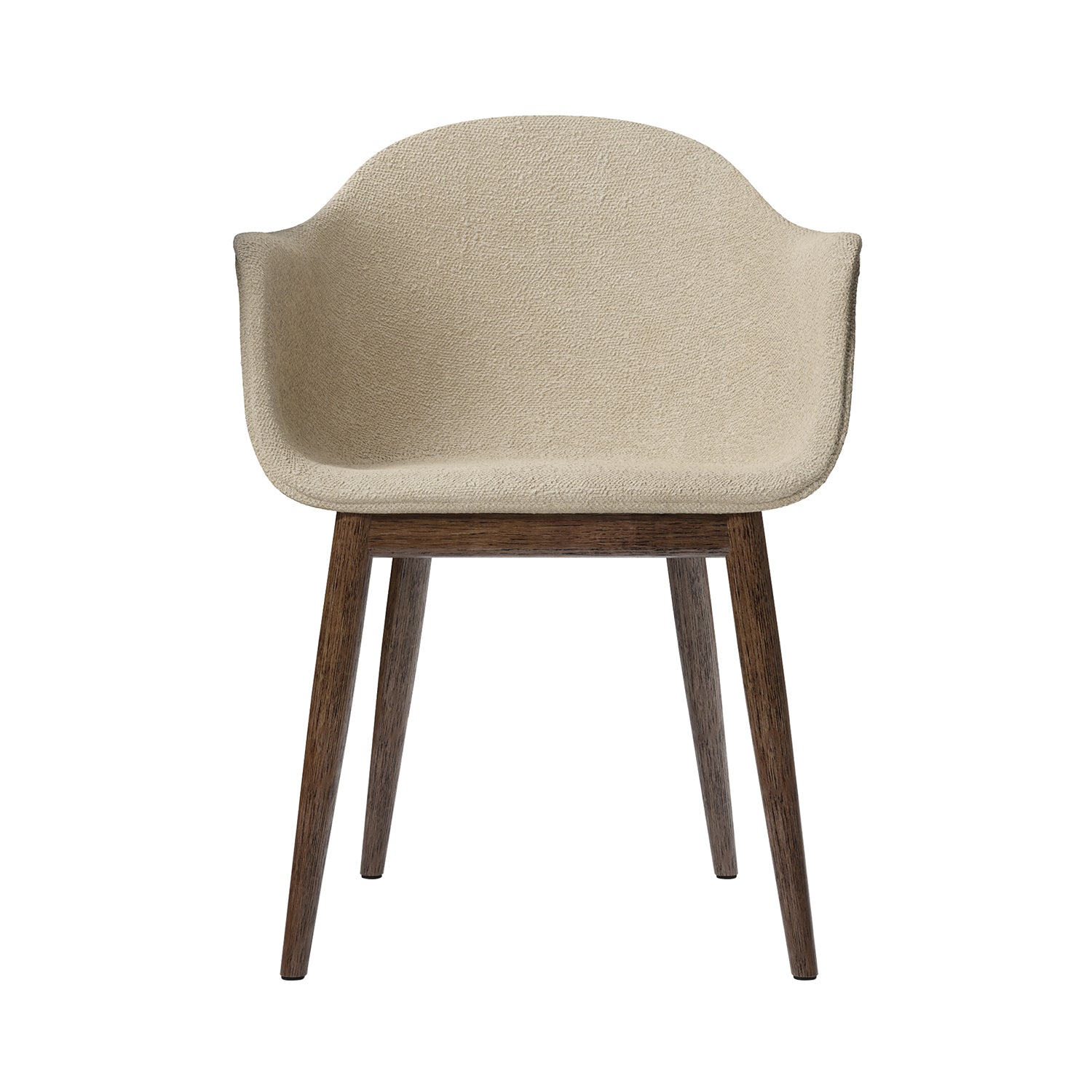 Harbour Dining Chair: Wood Base Upholstered + Dark Stained Oakv