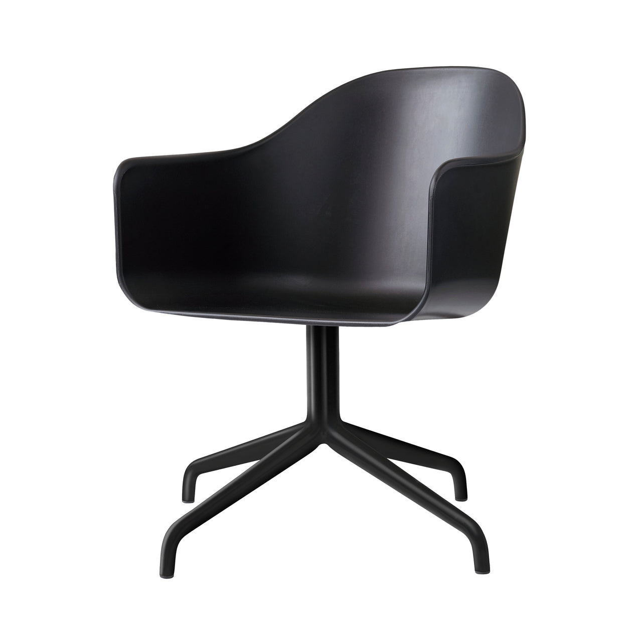 Harbour Dining Chair: Star Base + Return + Black Steel + Black