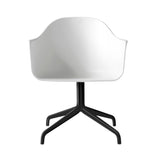 Harbour Dining Chair: Star Base + Return + Black Steel + White