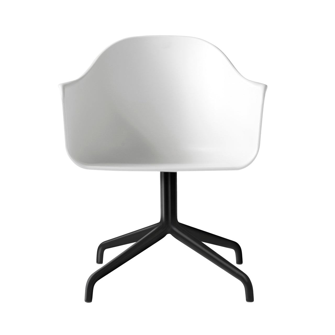 Harbour Dining Chair: Star Base + Black Steel + White