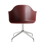 Harbour Dining Chair: Star Base + Polished Aluminum + Burned Red