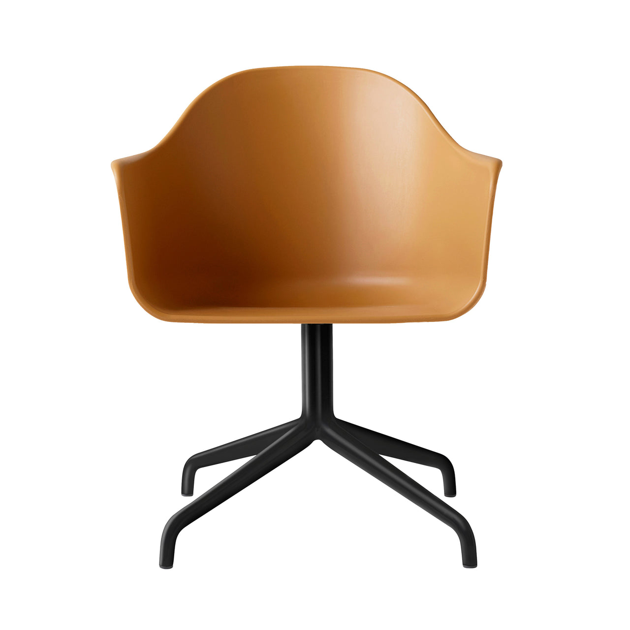 Harbour Dining Chair: Star Base + Black Steel + Khaki