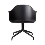 Harbour Dining Chair: Star Base + Black Steel + Black
