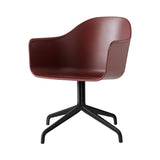 Harbour Dining Chair: Star Base + Black Steel + Burned Red