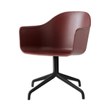 Harbour Dining Chair: Star Base + Return + Black Steel + Burned Red