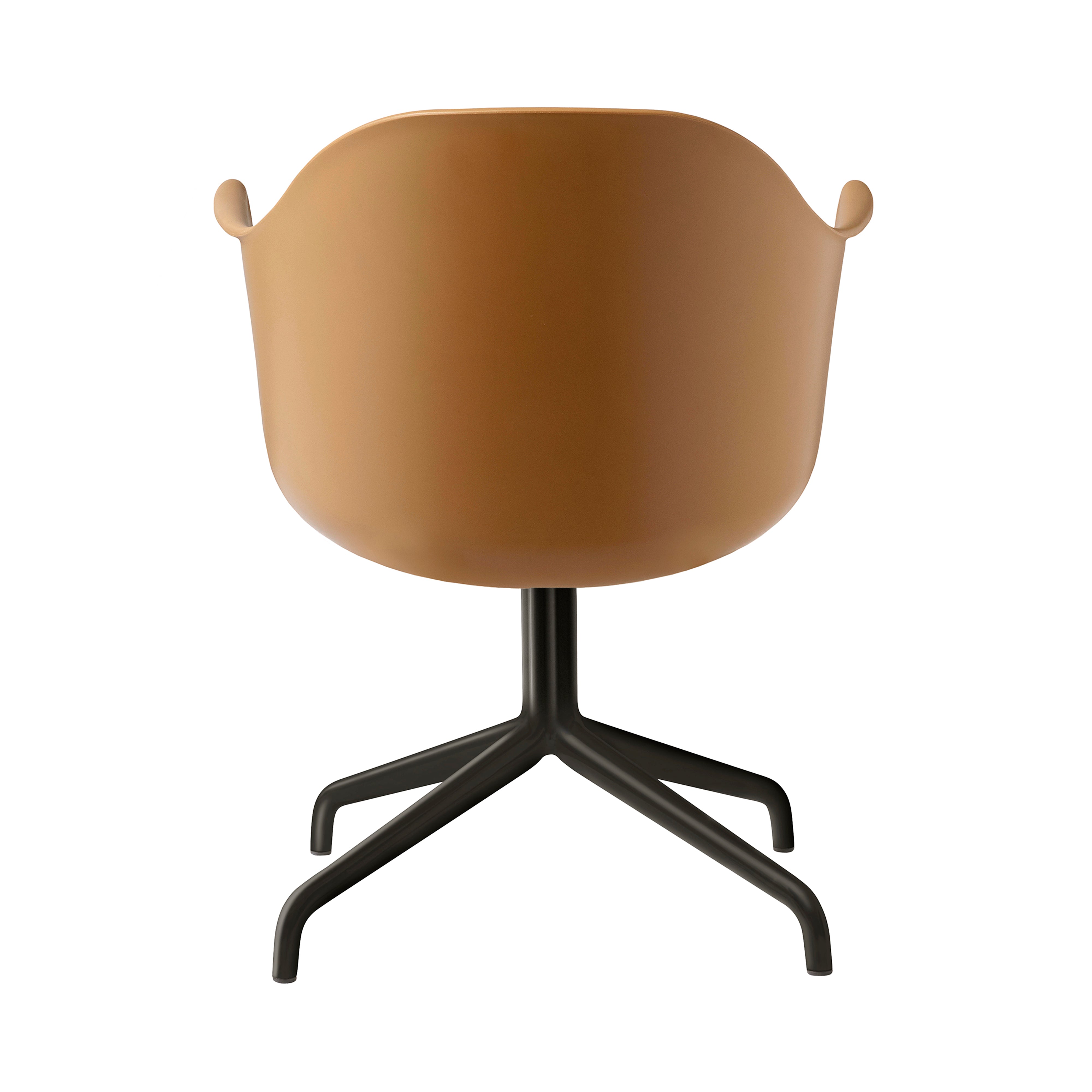 Harbour Dining Chair: Star Base + Return + Black Steel + Khaki