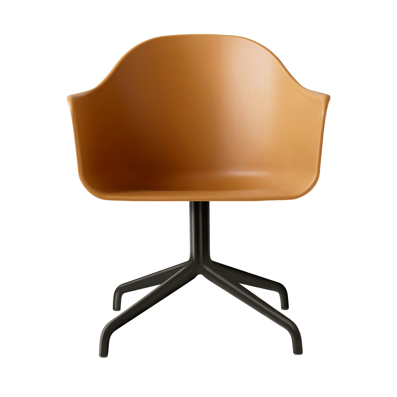 Harbour Dining Chair: Star Base + Return + Black Steel + Khaki