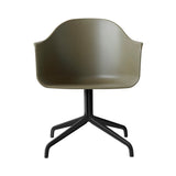 Harbour Dining Chair: Star Base + Black Steel + Olive