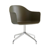 Harbour Dining Chair: Star Base + Polished Aluminum + Olive