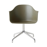 Harbour Dining Chair: Star Base + Return + Polished Aluminum + Olive