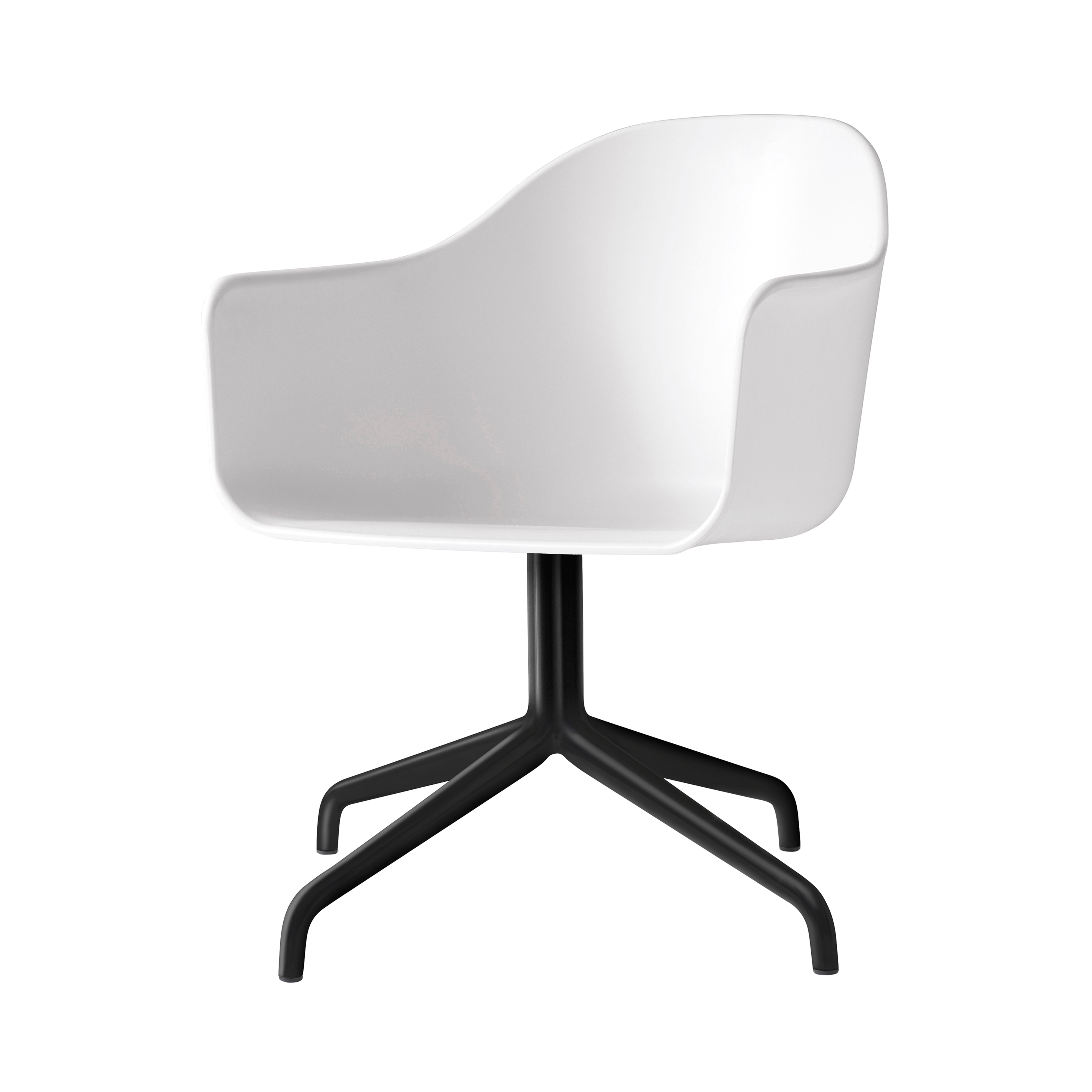 Harbour Dining Chair: Star Base + Black Steel + White