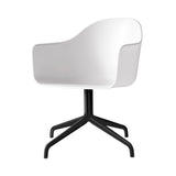 Harbour Dining Chair: Star Base + Return + Black Steel + White