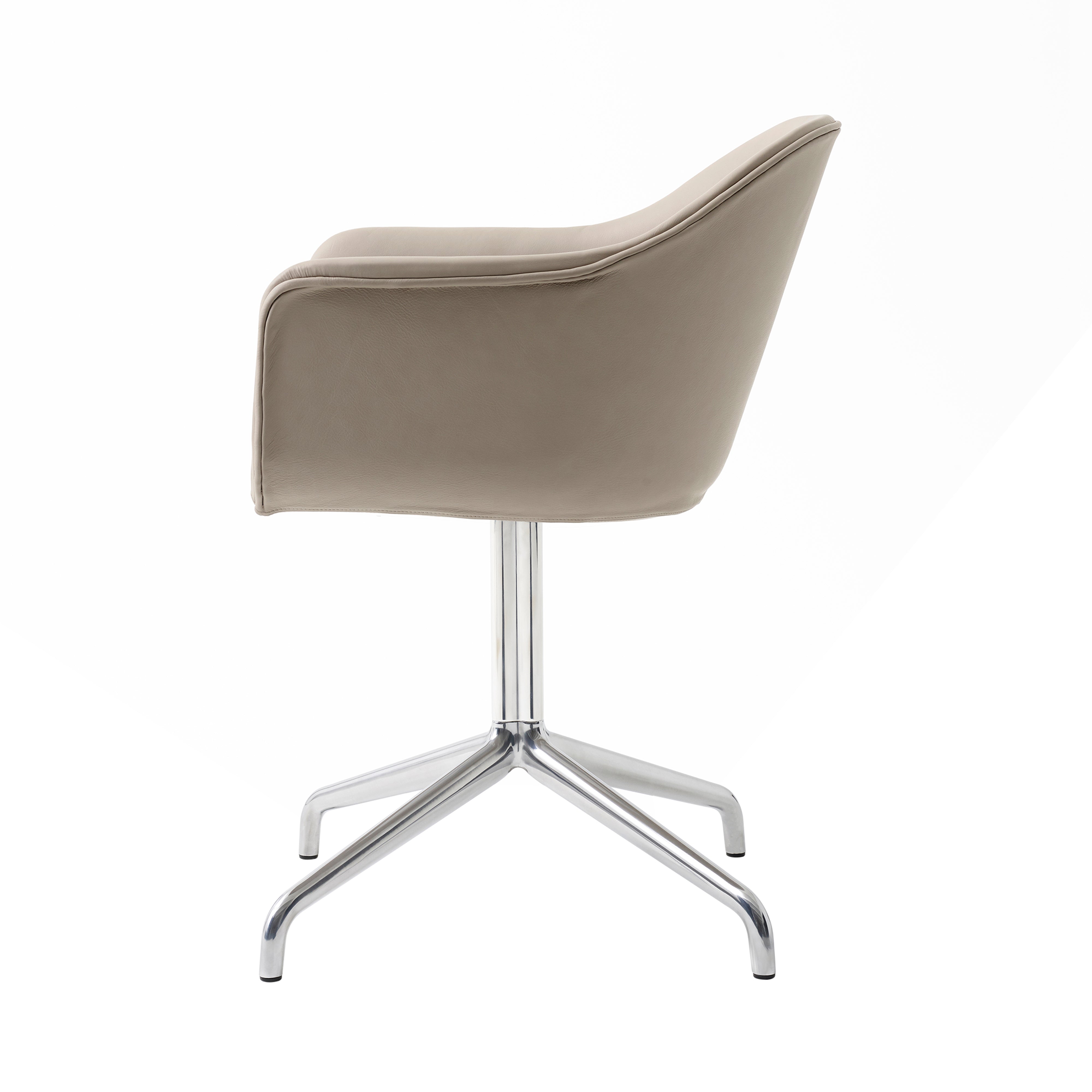 Harbour Dining Chair Star Base: Upholstered + Polished Aluminum