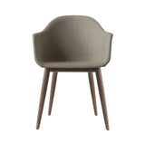 Harbour Dining Chair: Wood Base Upholstered + Dark Stained Oak + Boucle 2
