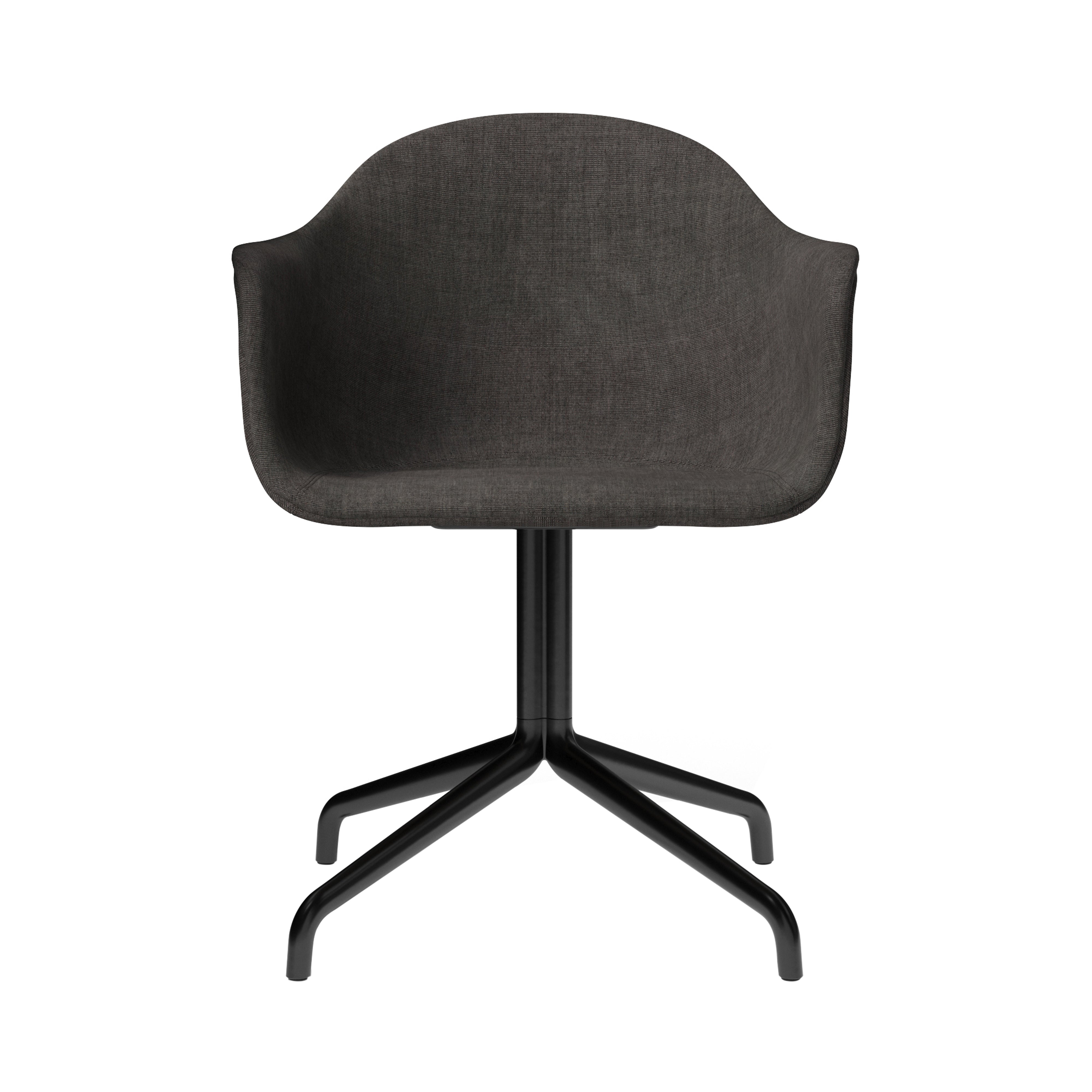 Harbour Dining Chair Star Base with Swivel Return: Fully Upholstered + Black Steel