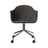 Harbour Dining Chair Star Base with Casters: Upholstered + Polished Aluminum + Canvas 2 0154