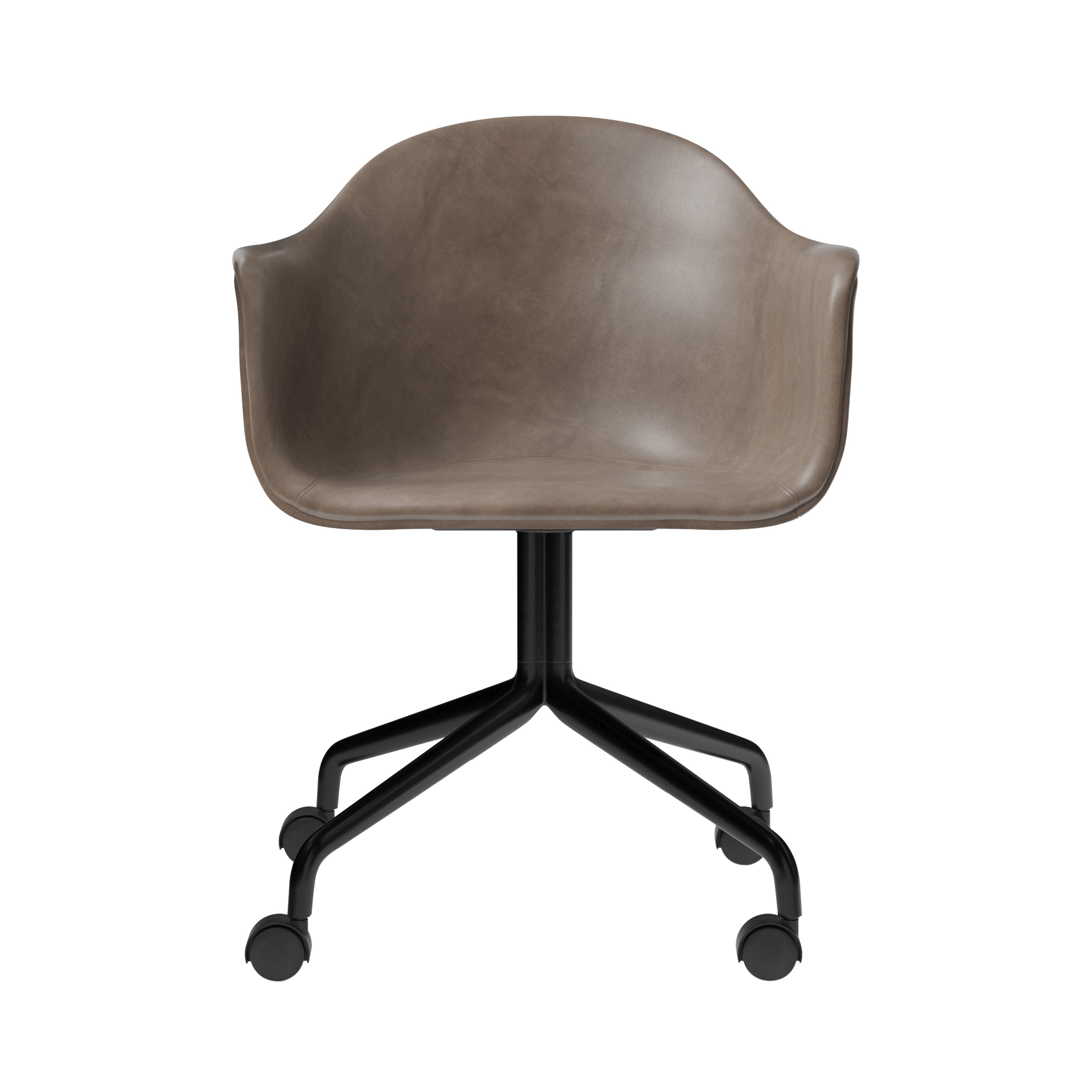 Harbour Dining Chair Star Base with Casters: Upholstered + Black Steel + Dakar 0311