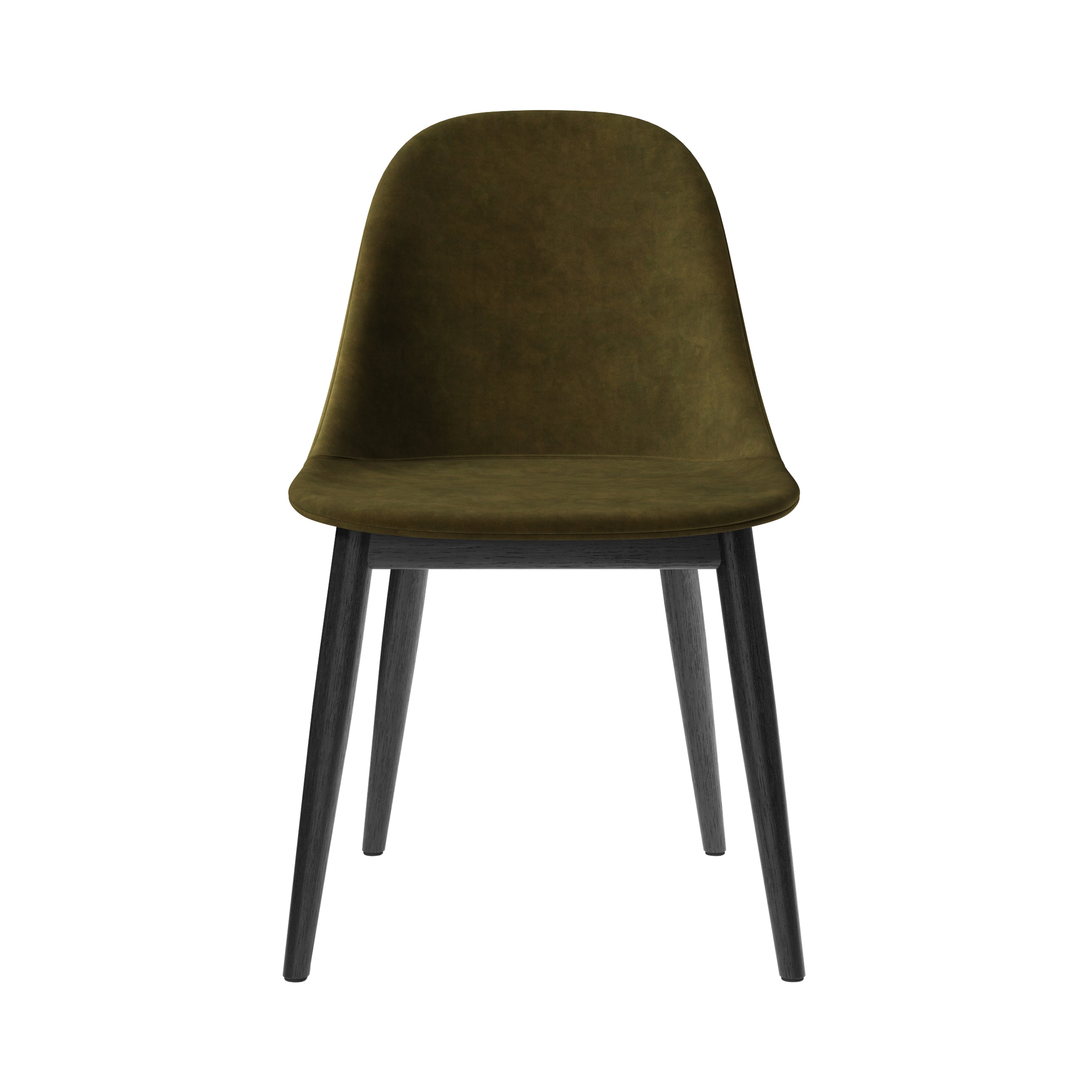 Harbour Side Chair: Wood Base Upholstered + Black Oak