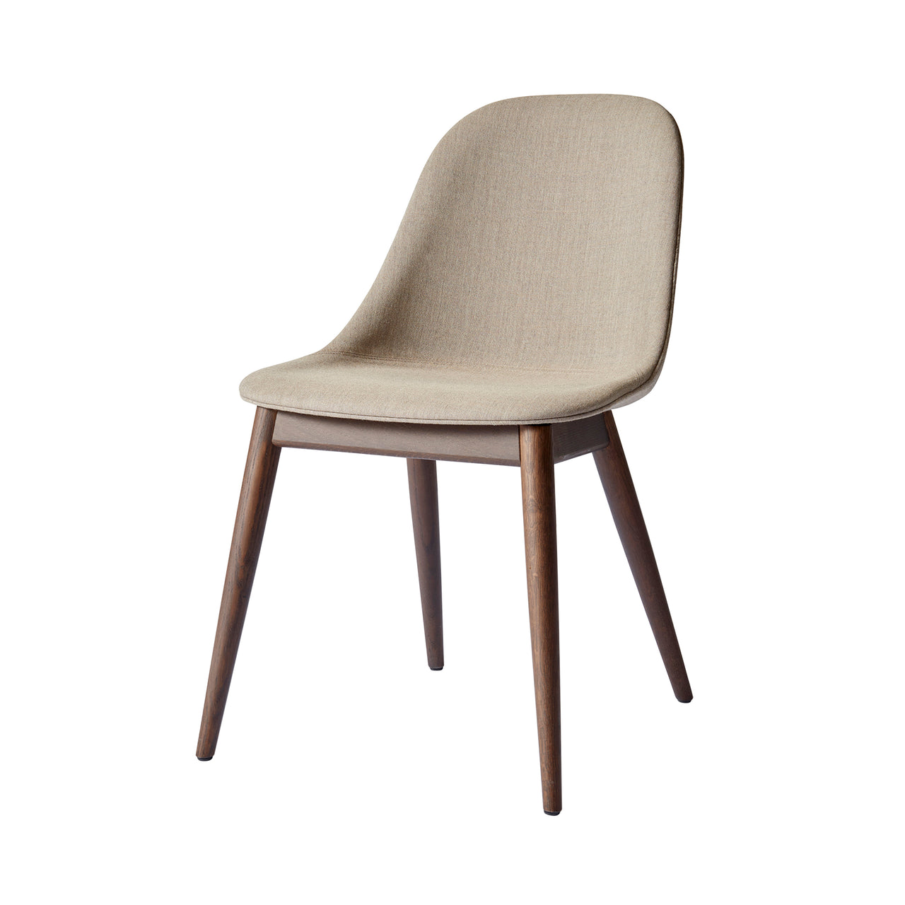 Harbour Side Chair: Wood Base Upholstered + Dark Stained Oak + Remix3 233