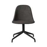 Harbour Swivel Side Chair: Upholstered + Black Steel
