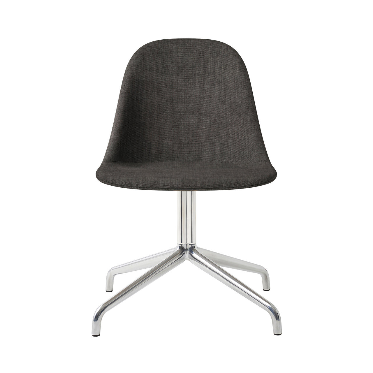 Harbour Swivel Side Chair: Upholstered + Polished Aluminum