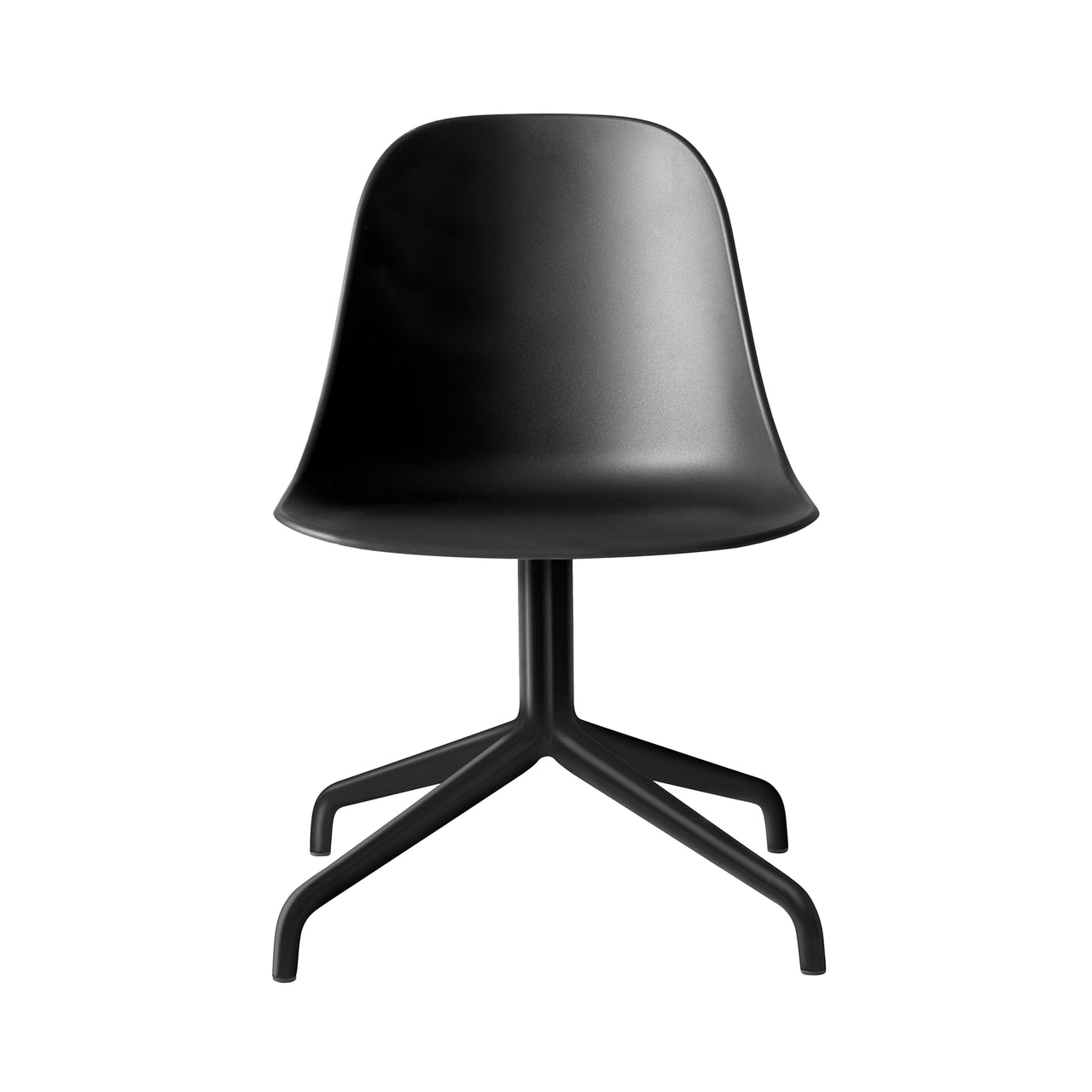 Harbour Swivel Side Chair: Black Steel + Black
