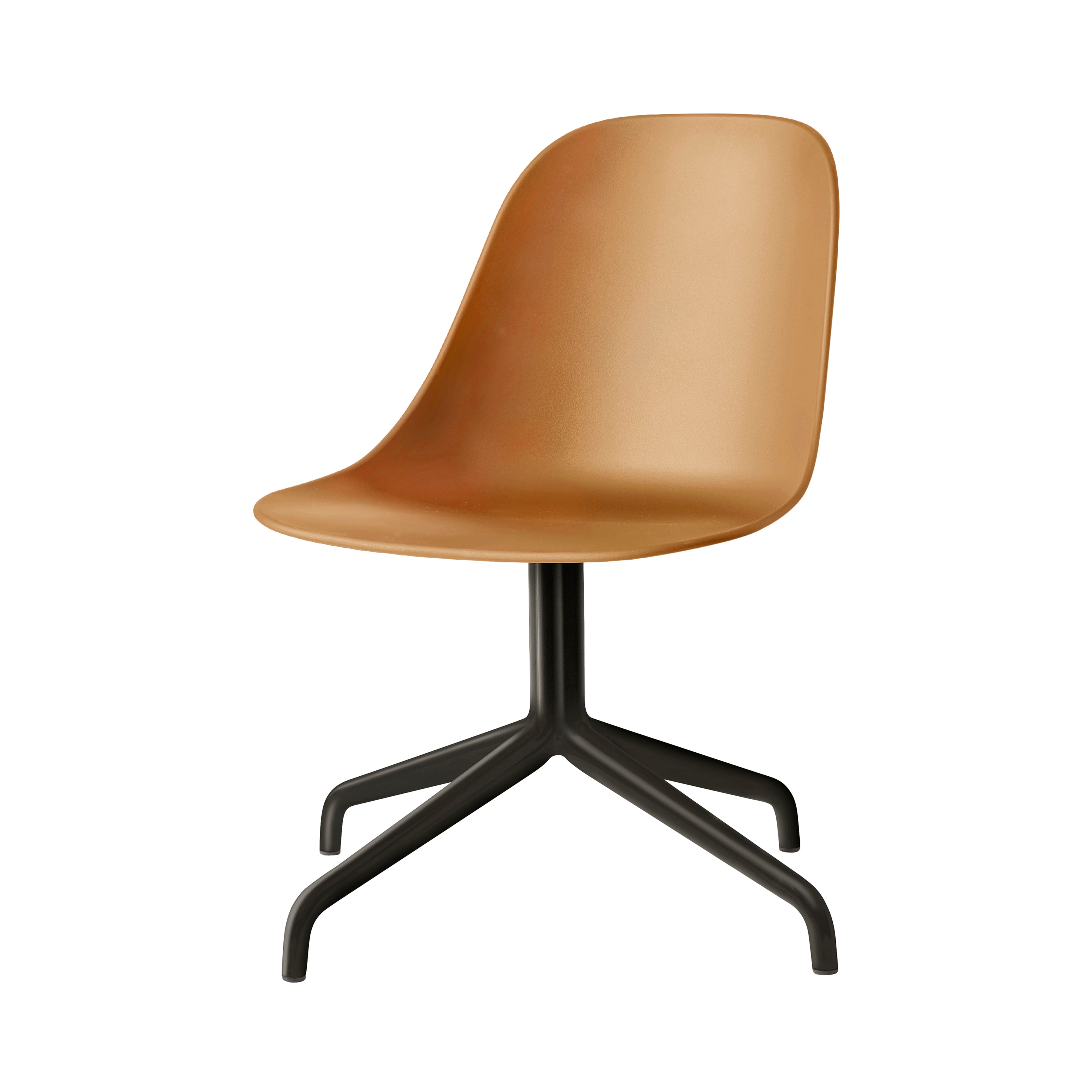 Harbour Swivel Side Chair: Black Steel + Khaki
