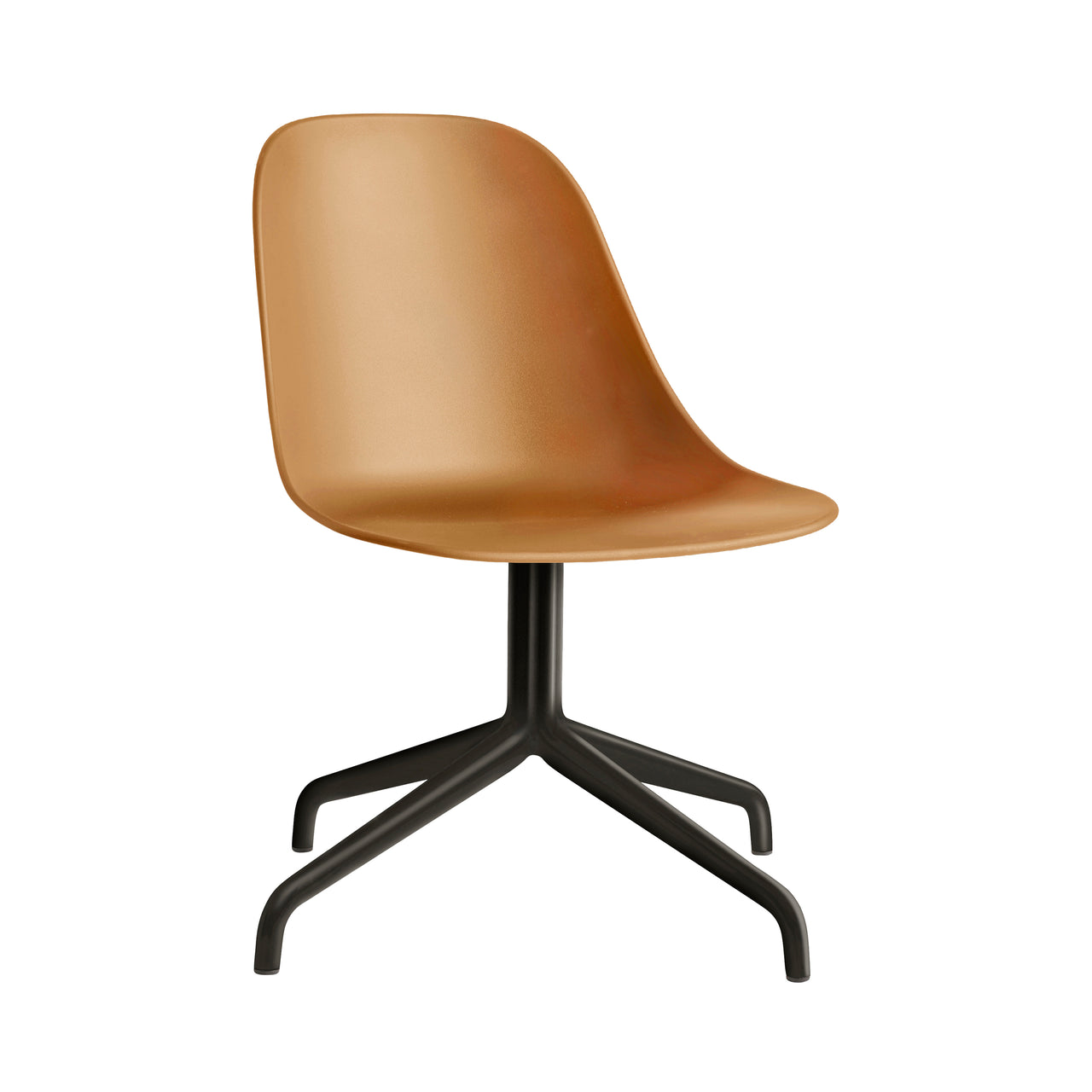 Harbour Swivel Side Chair: Black Steel + Khaki