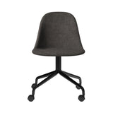 Harbour Swivel Side Chair with Casters: Upholstered + Black Steel