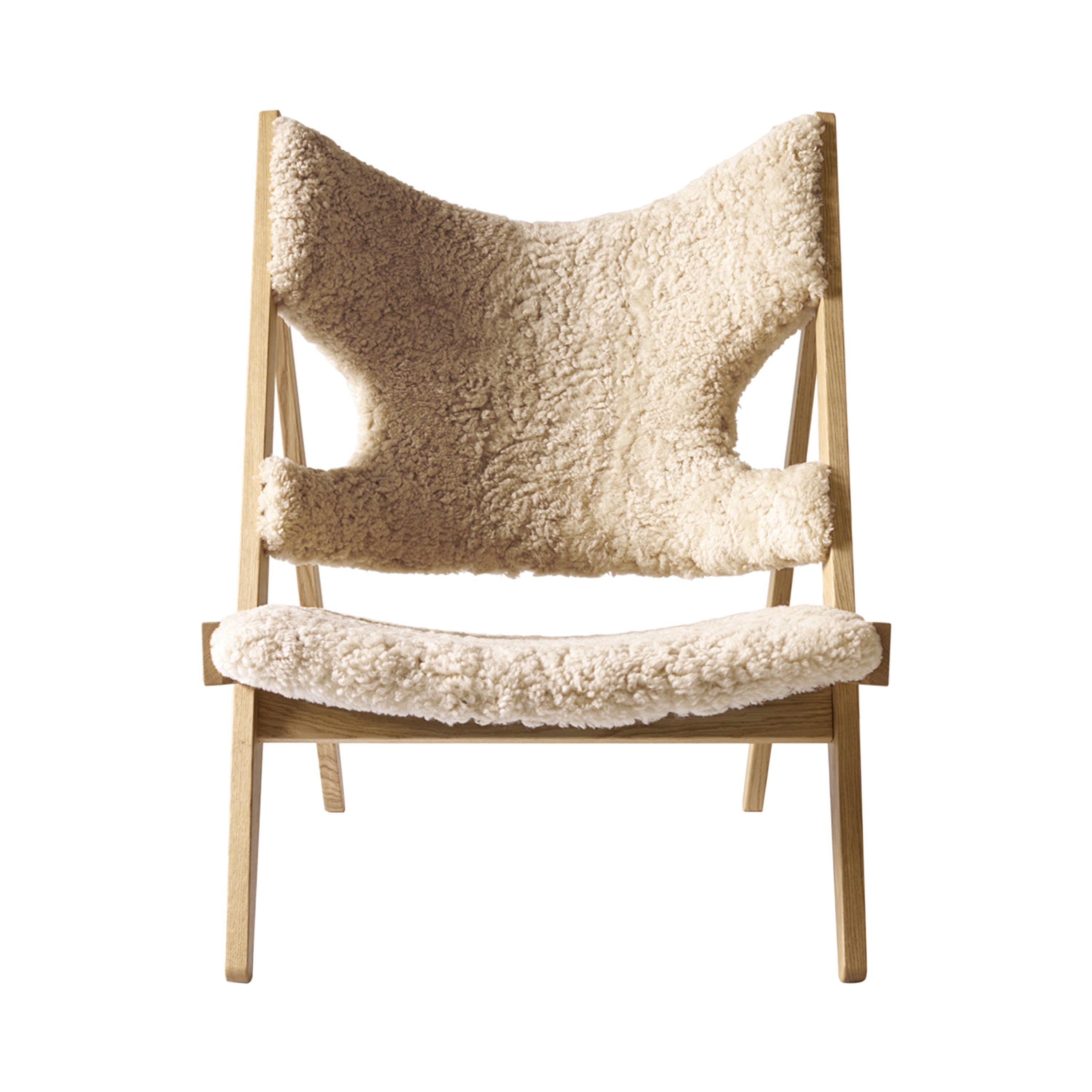 Knitting Lounge Chair: Natural Oak + Sheepskin Nature