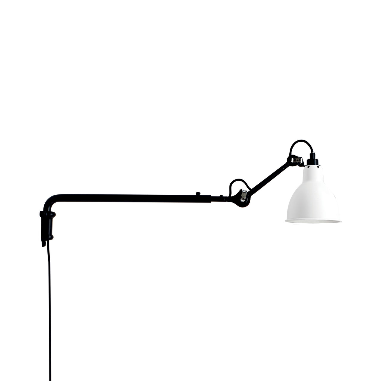 Lampe Gras N°203 Lamp: White + Round