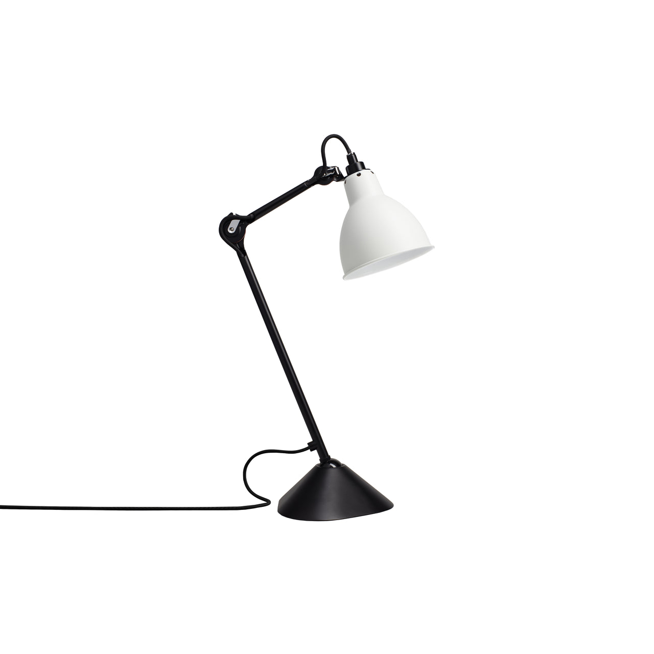 Lampe Gras N°205 Lamp: White + Round