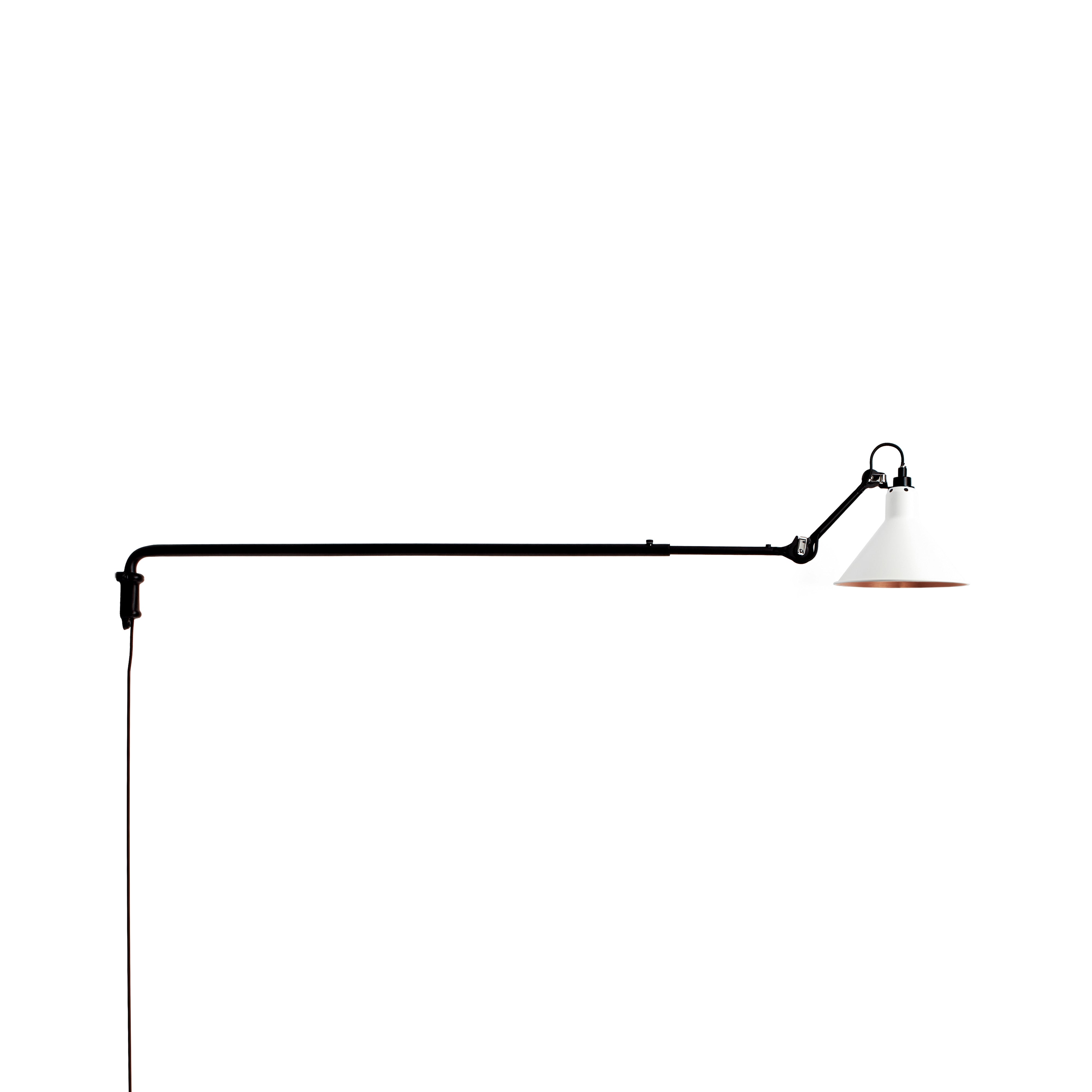 Lampe Gras N°213 Lamp: White + Copper + Conic