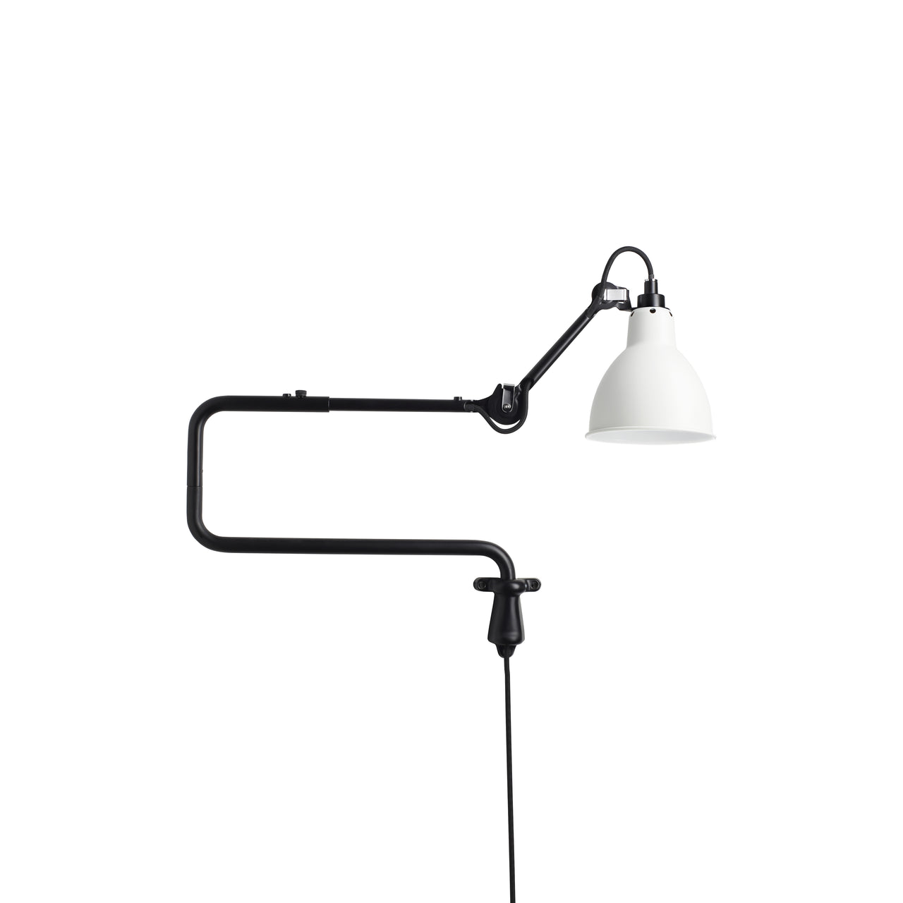 Lampe Gras N°303 Lamp: White + Round