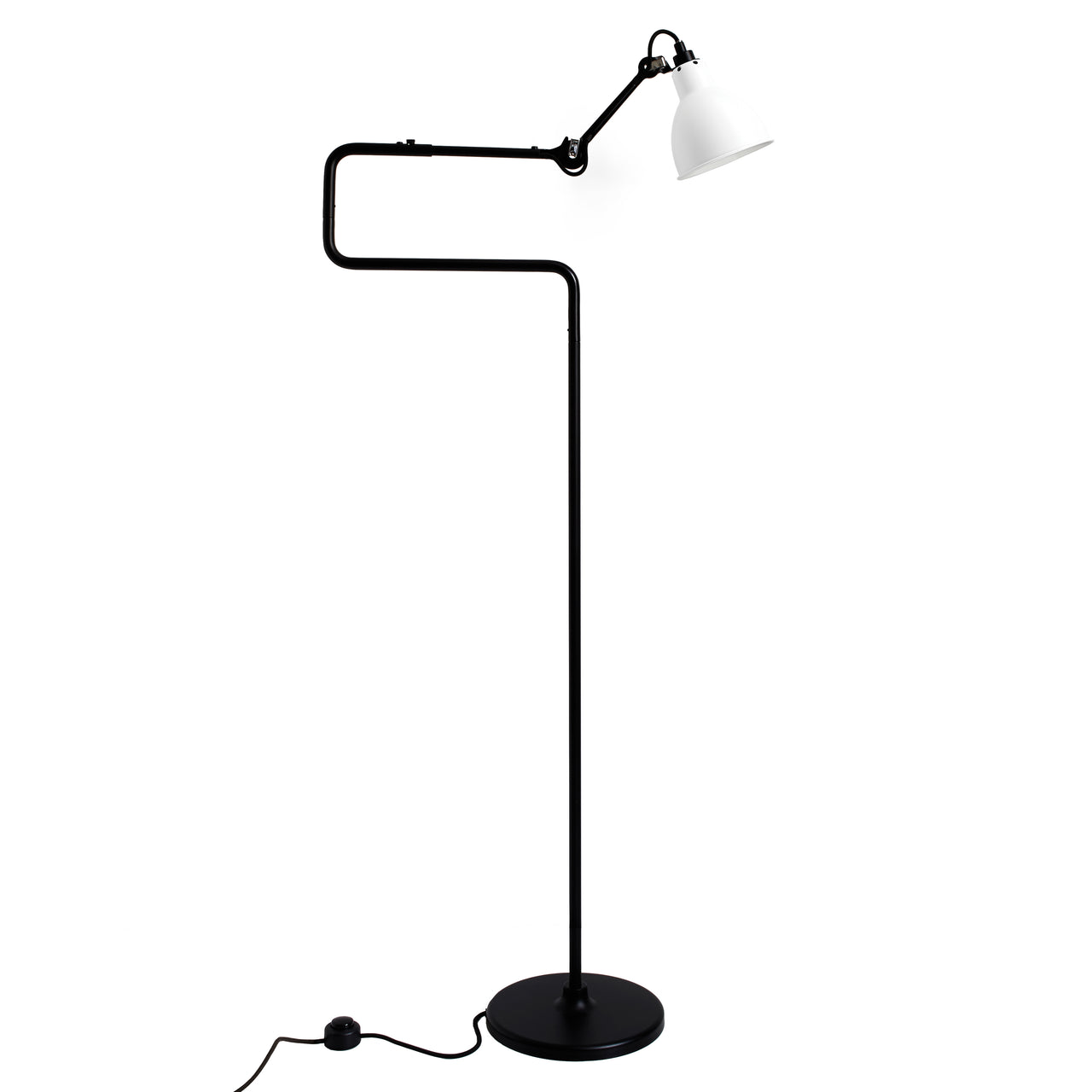 Lampe Gras N°411 Lamp: White + Round