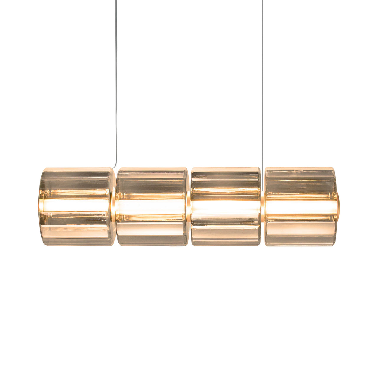 Column 300 Horizontal Pendant: 4 Units + Amber