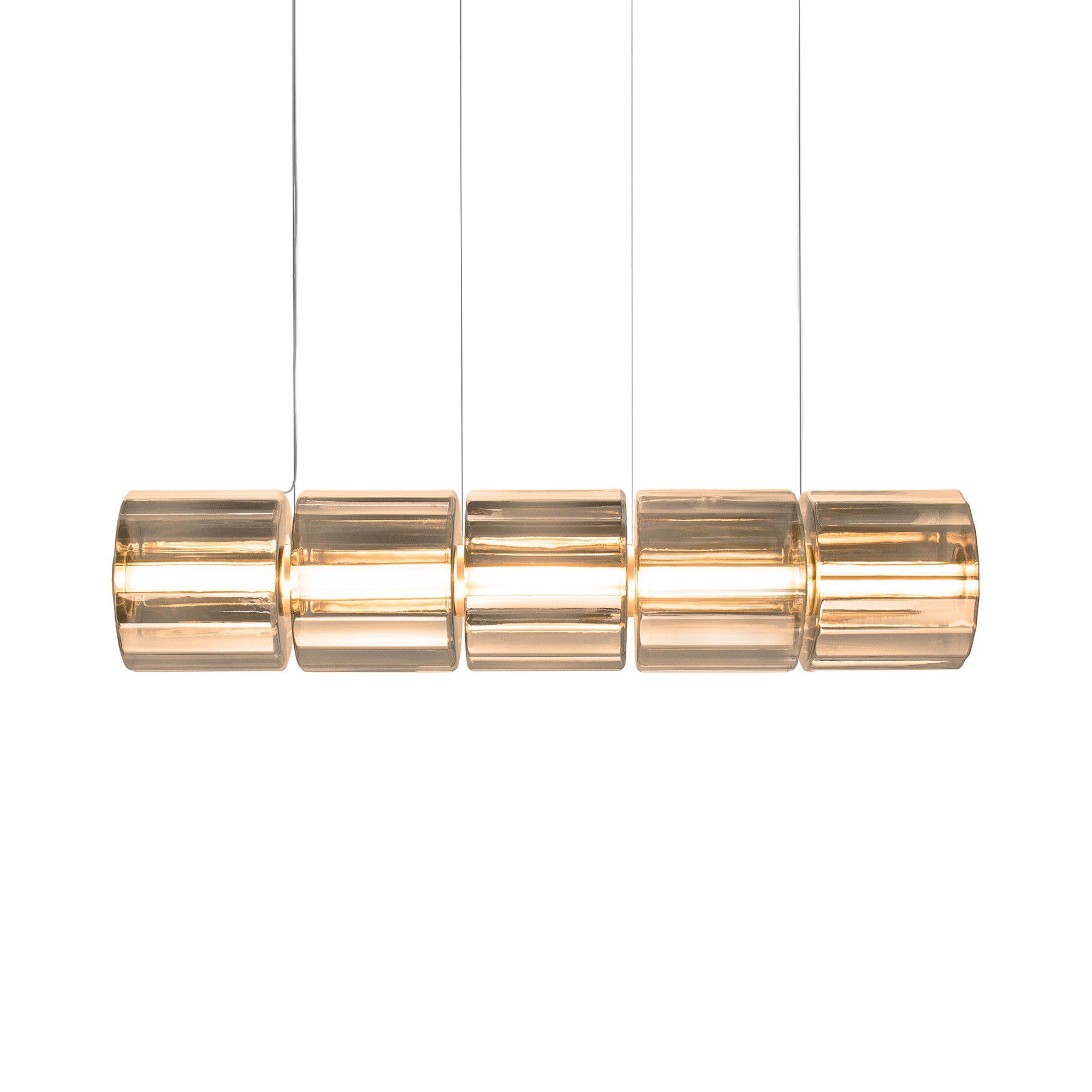 Column 300 Horizontal Pendant: 5 Units + Amber