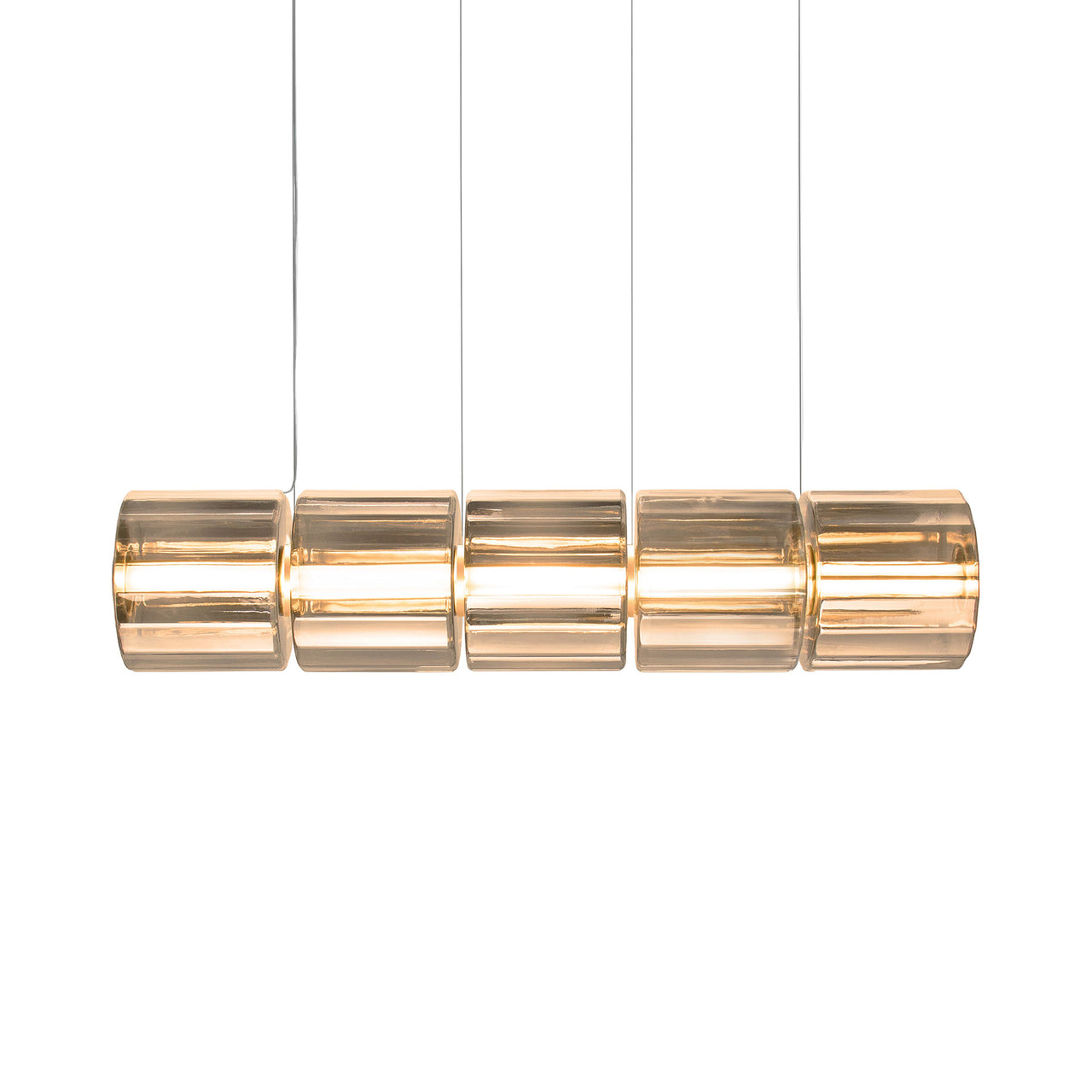 Column 300 Horizontal Pendant: 5 Units + Amber