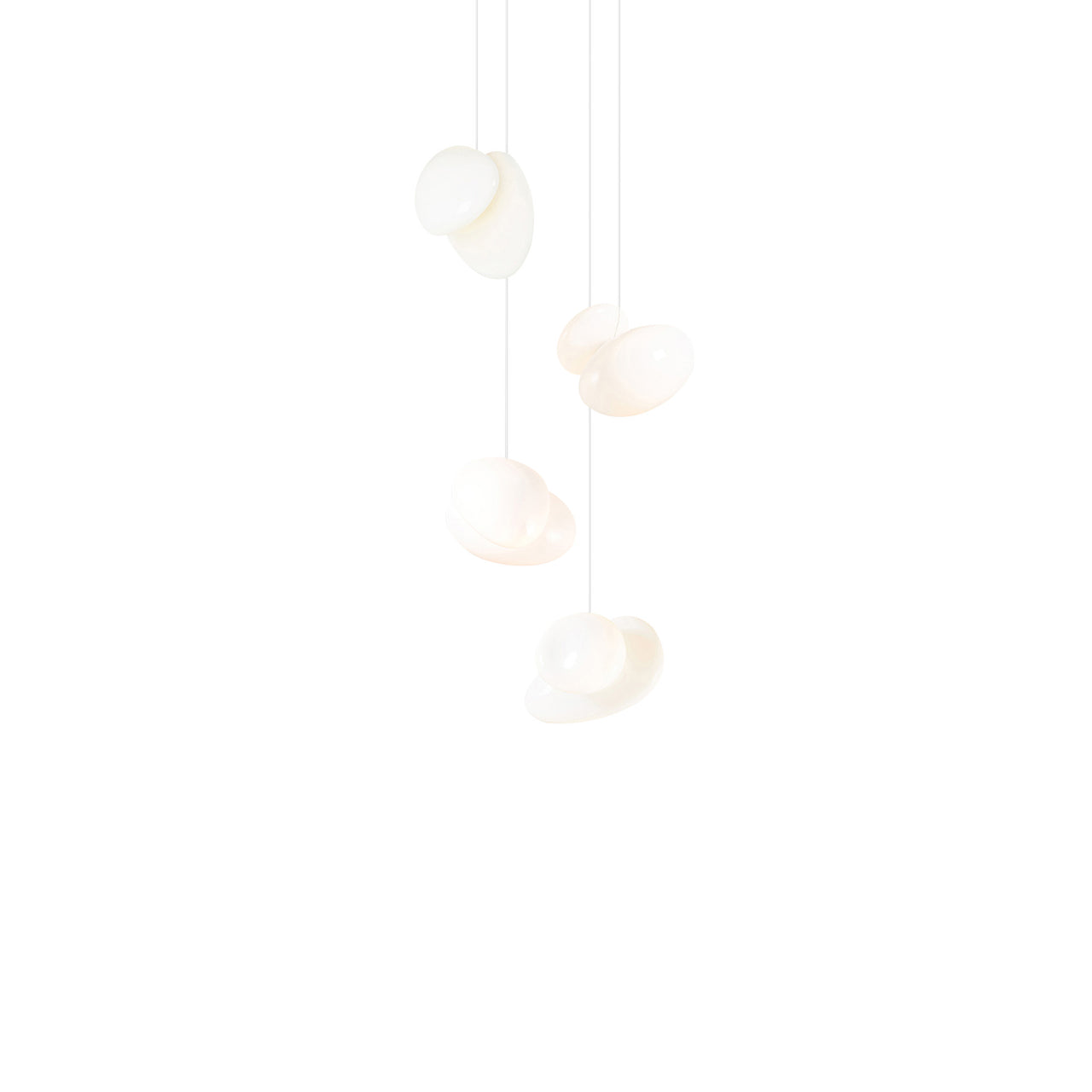 Pebble Chandelier 4: Cluster + Pearl + White Sandtex