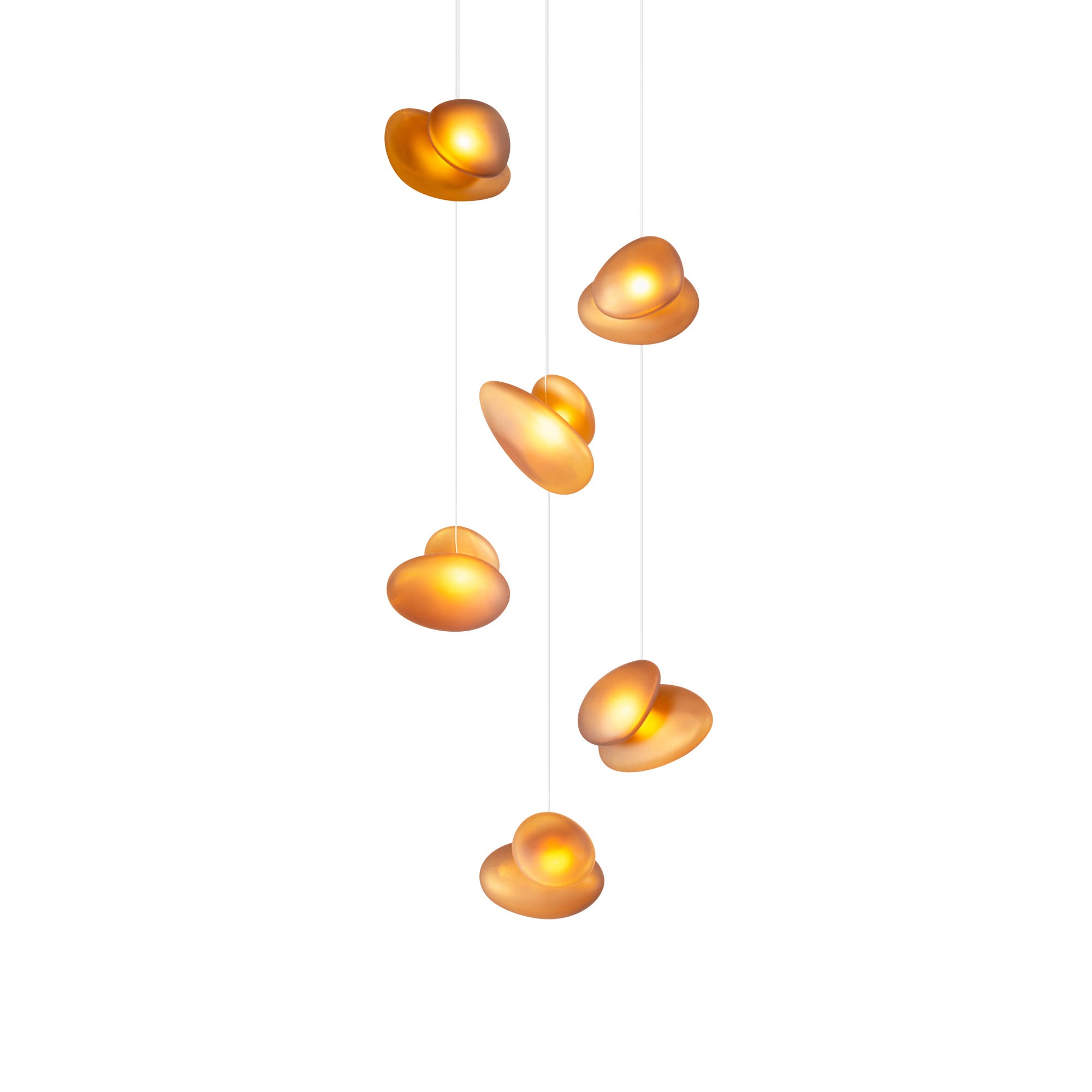 Pebble Chandelier 6: Cluster + Citrine + White Sandtex