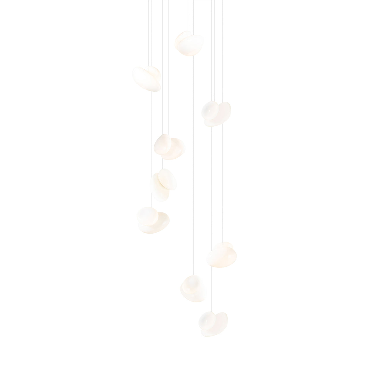 Pebble Chandelier 9: Cluster + Pearl + White Sandtex