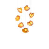 Pebble Chandelier 7: Double Helix + Citrine + White Sandtex
