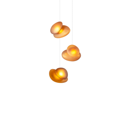 Pebble Chandelier 3: Citrine + White Sandtex