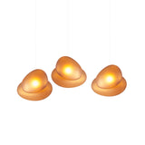Pebble Linear 3 Pendant Light: A + Citrine + Citrine + White Sandtex
