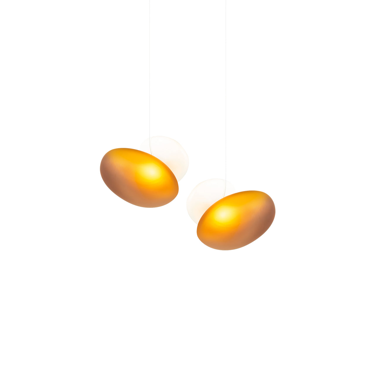Pebble Linear 2 Pendant Light: A + Citrine + Pearl + White Sandtex