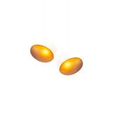 Pebble Linear 2 Pendant Light: A + Citrine + Pearl + White Sandtex