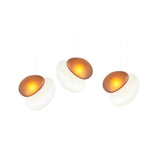 Pebble Linear 3 Pendant Light: A + Pearl + Citrine + White Sandtex