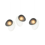 Pebble Linear 3 Pendant Light: A + Pearl + Slate + White Sandtex