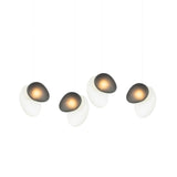 Pebble Linear 4 Pendant Light: A + Pearl + Slate + White Sandtex